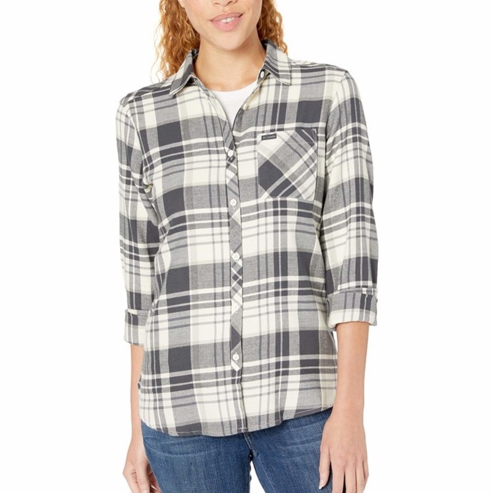 Columbia Plaid Flannel Button Up Shirt
